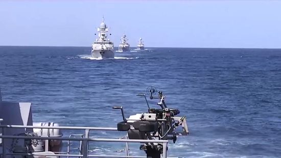 Caspian Flotilla ships fire missiles to attack ISIL positions in Syria