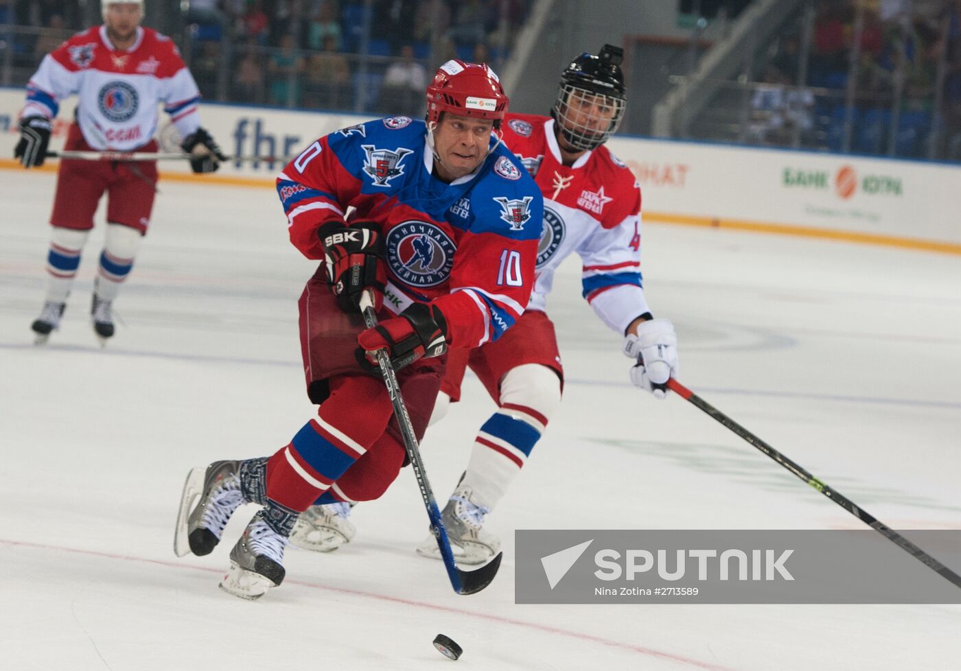 President Vladimir Putin during hockey match between Night Hockey League champions, board members and honorary guests