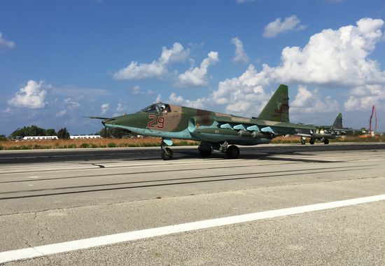 Russian military aircraft at Syria's Hmeimim airfield