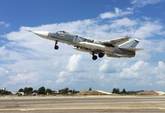 Russian military aircraft at Syria's Hmeimim airfield