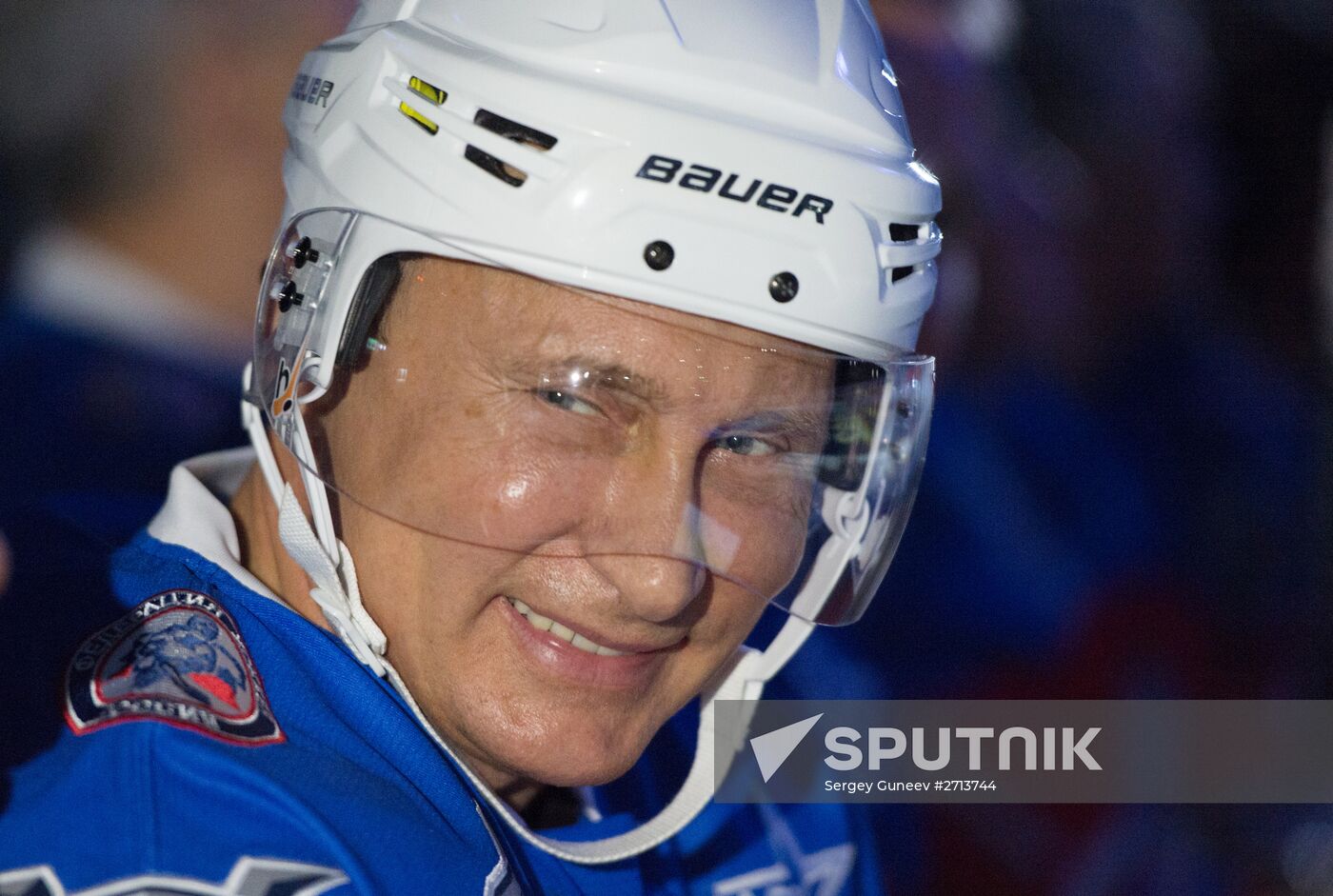 Vladimir Putin takes part in hockey match between Night Hockey League champions and board members and honorary guests