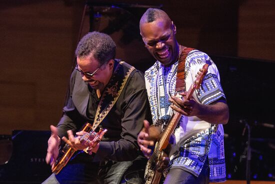 Jazz musician and composer Stanley Clarke performs in Moscow