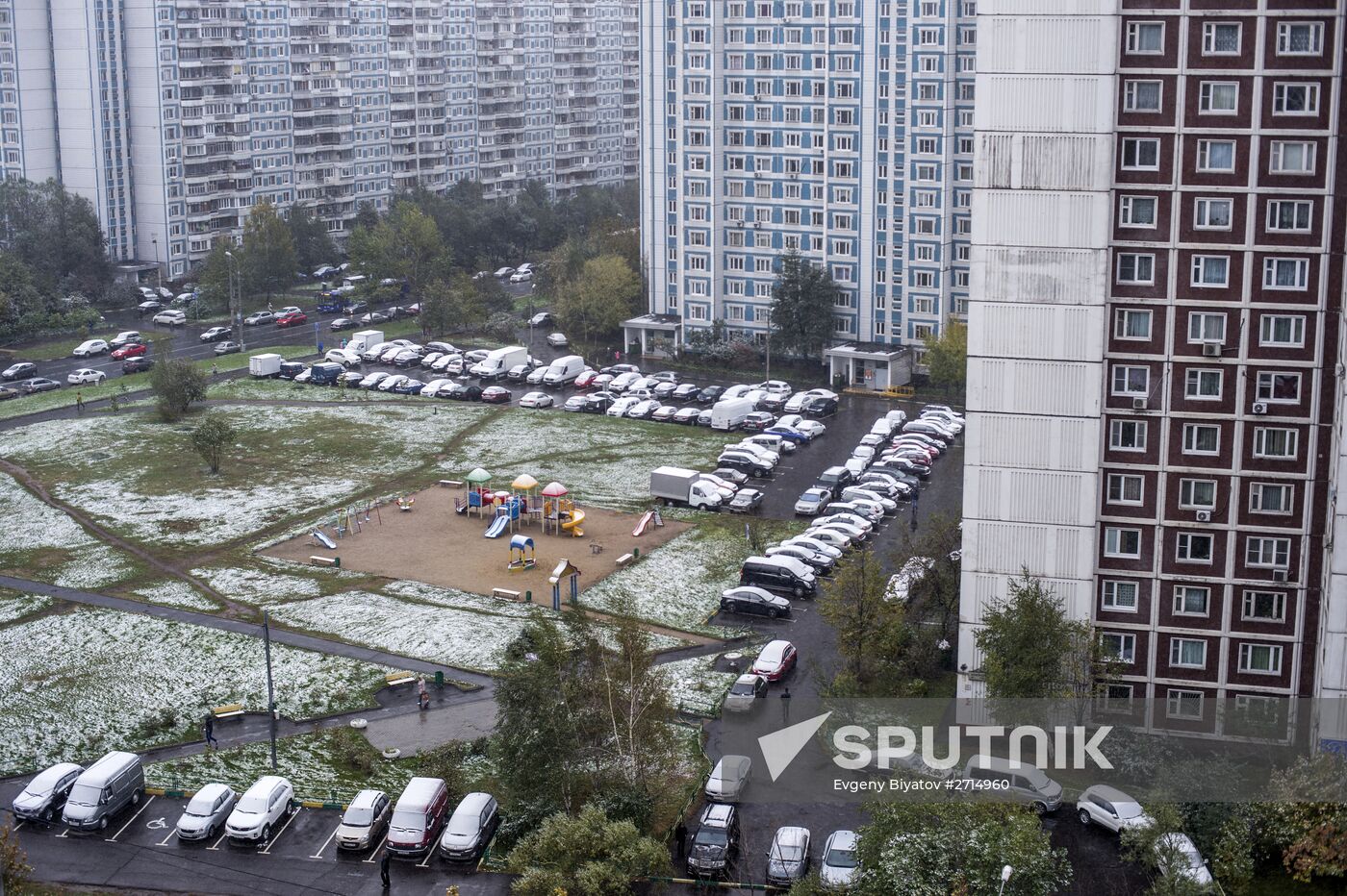Snowfall in Moscow