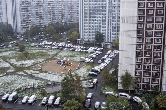 Snowfall in Moscow