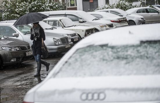 Snowfall in Moscow