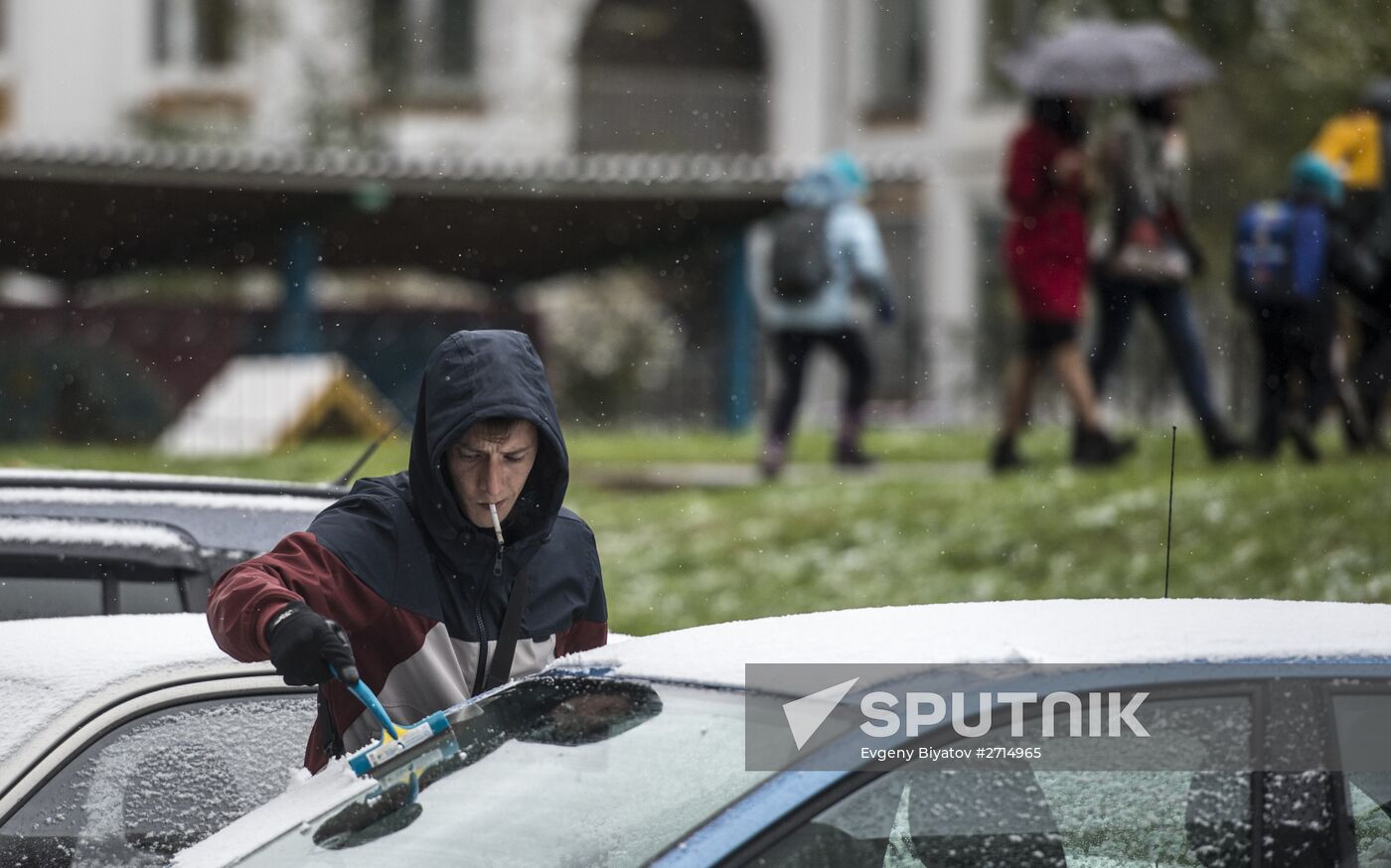 Snowfall in Moscow