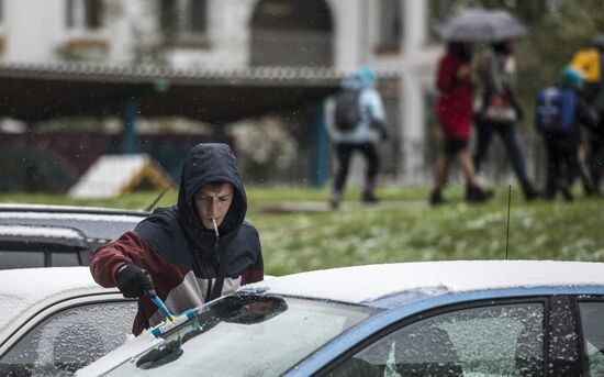 Snowfall in Moscow