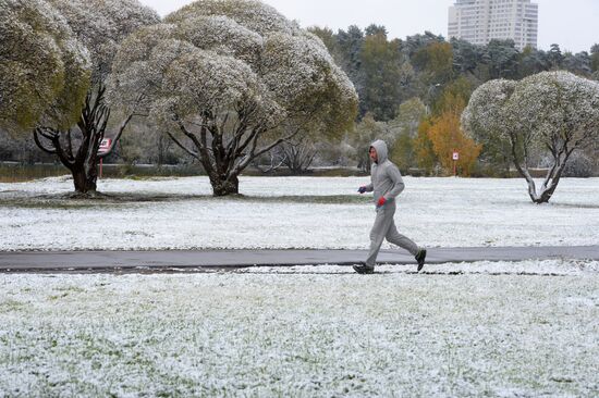 Snowfall in Moscow