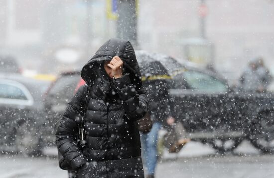 Snowfall in Moscow
