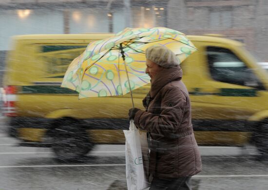 Snowfall in Moscow