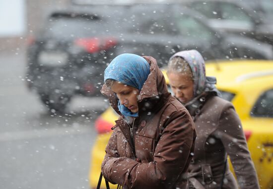 Snowfall in Moscow