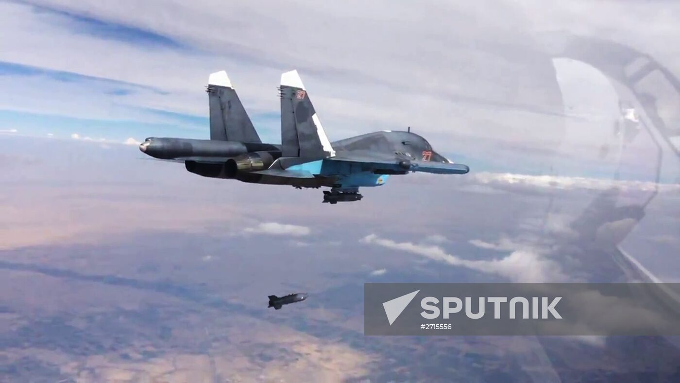 Russian Air Force strikes Islamic State positions in Syria