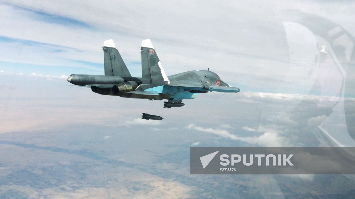 Russian Air Force strikes Islamic State positions in Syria