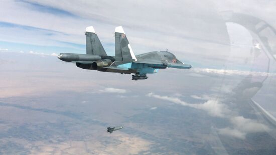 Russian Air Force strikes Islamic State positions in Syria