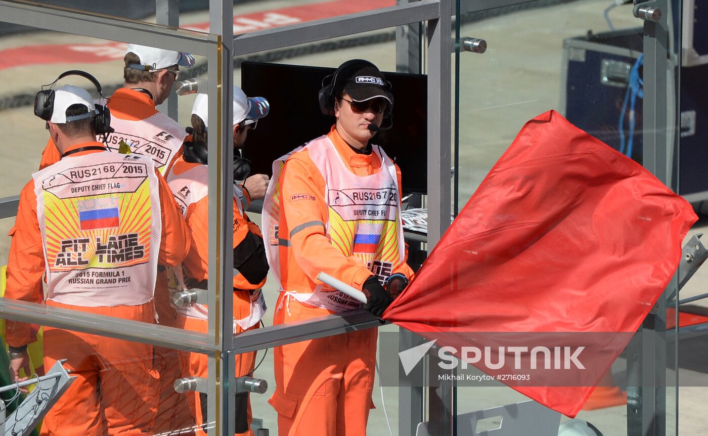 Car racing. 2015 Formula 1 Russian Grand Prix. Practice 3