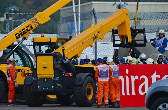 Car racing. 2015 Formula 1 Russian Grand Prix. Practice 3