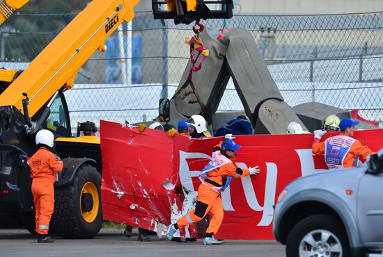 Car racing. 2015 Formula 1 Russian Grand Prix. Practice 3