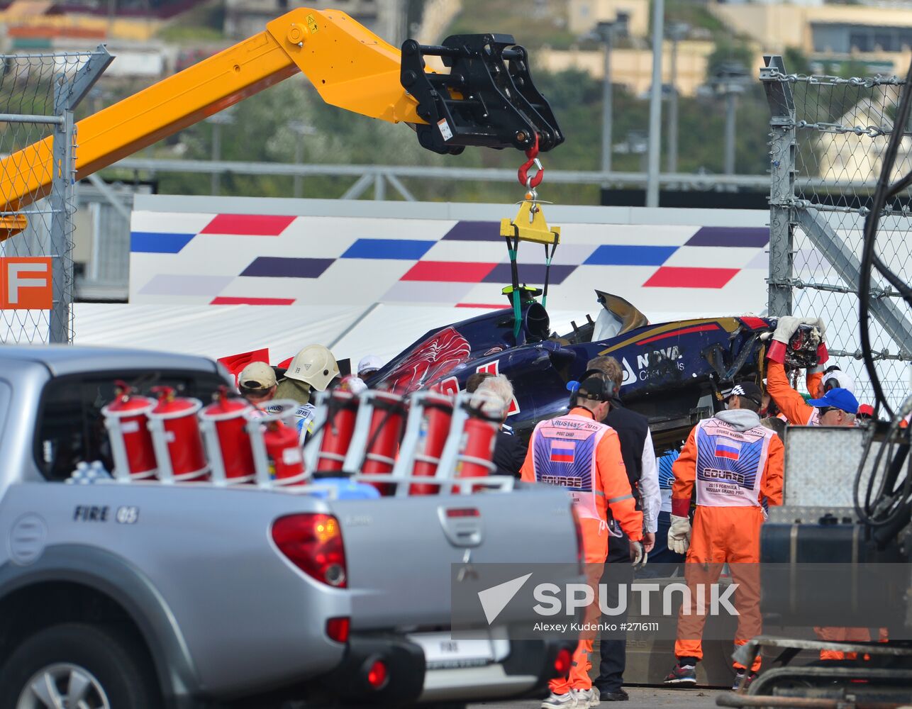 Car racing. 2015 Formula 1 Russian Grand Prix. Practice 3