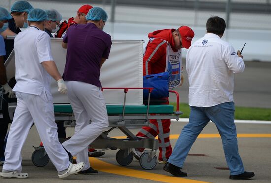 Car racing. 2015 Formula 1 Russian Grand Prix. Practice 3