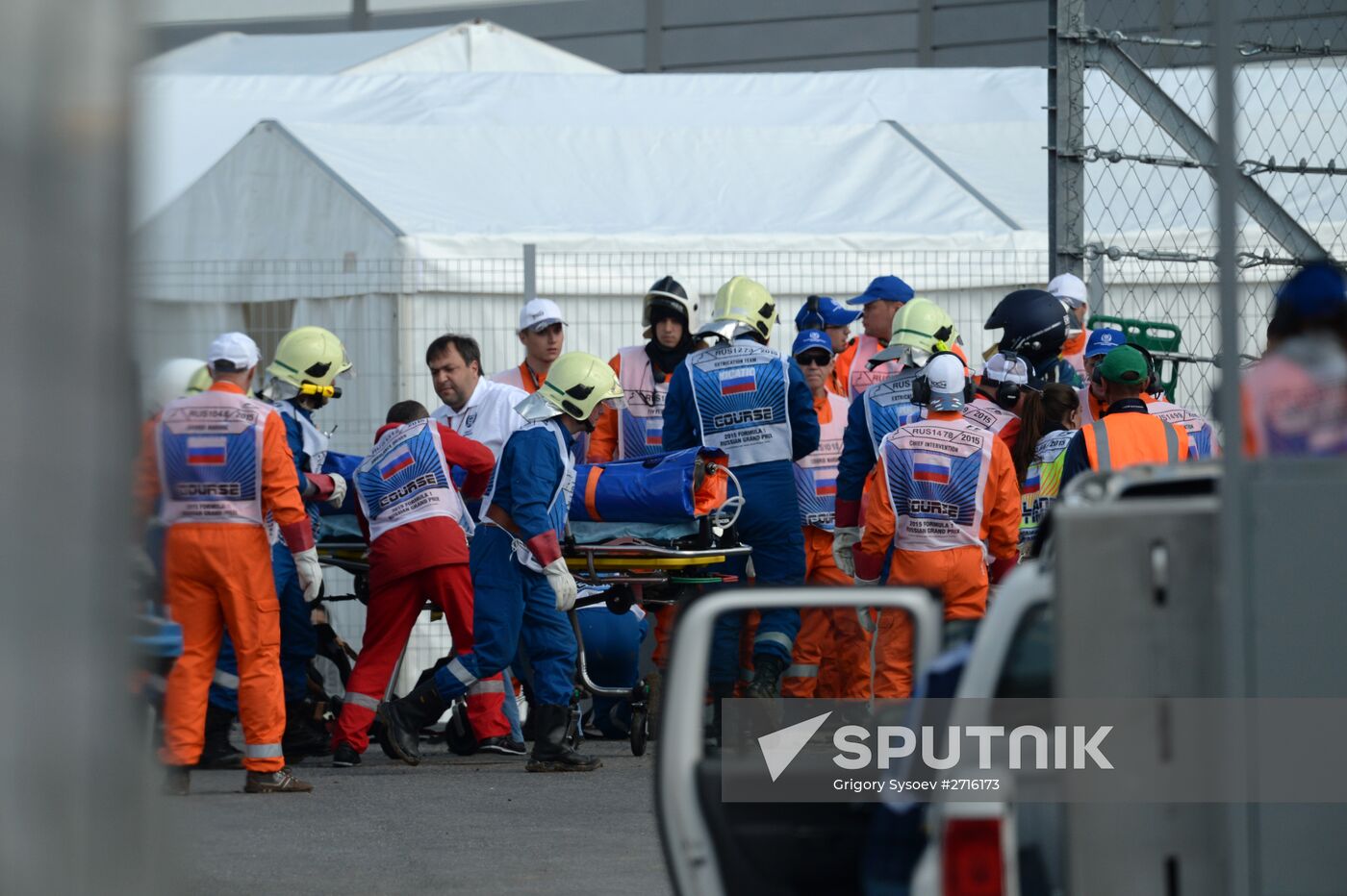 Car racing. 2015 Formula 1 Russian Grand Prix. Practice 3
