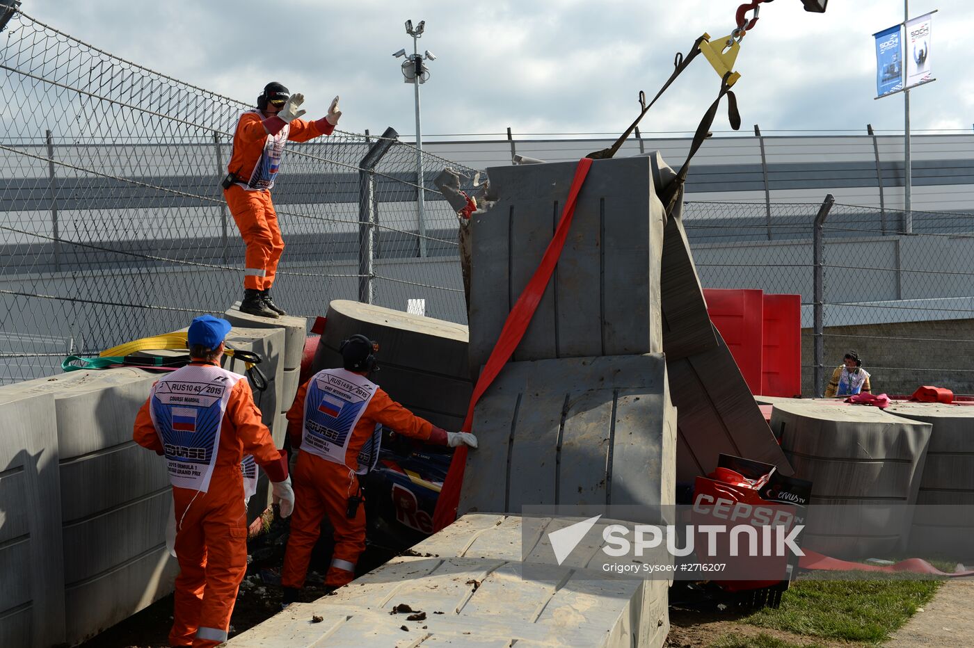 Car racing. 2015 Formula 1 Russian Grand Prix. Practice 3