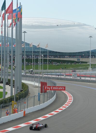 Car racing. 2015 Formula 1 Russian Grand Prix. Practice 3