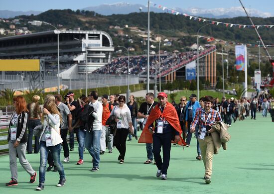 Car racing. F1 Russian Grand Prix. Race