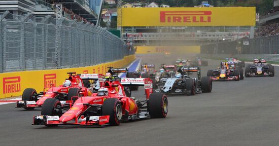 Car racing. 2015 Formula 1 Russian Grand Prix. Race