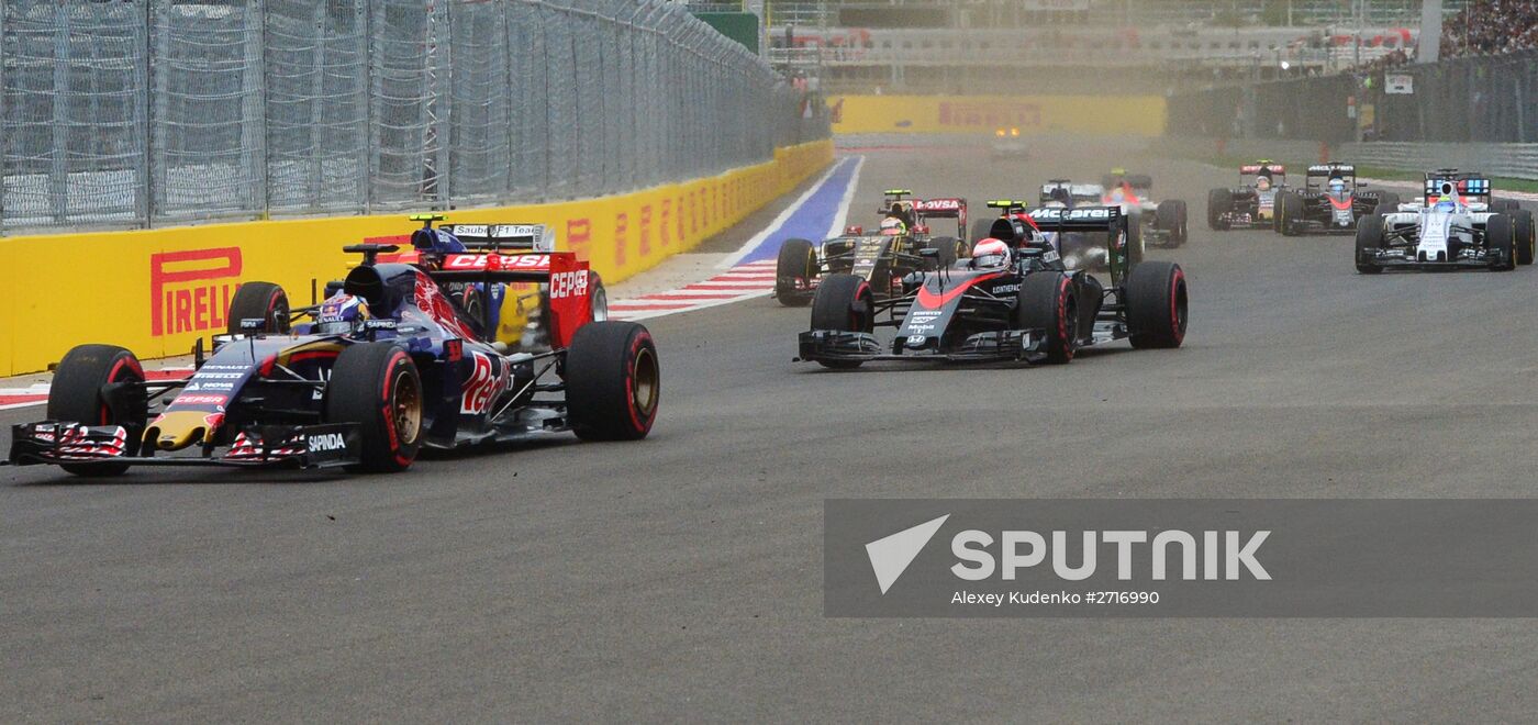 Car racing. 2015 Formula 1 Russian Grand Prix. Race