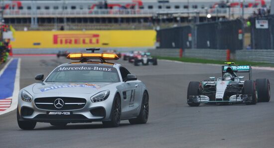 Car racing. 2015 Formula 1 Russian Grand Prix. Race