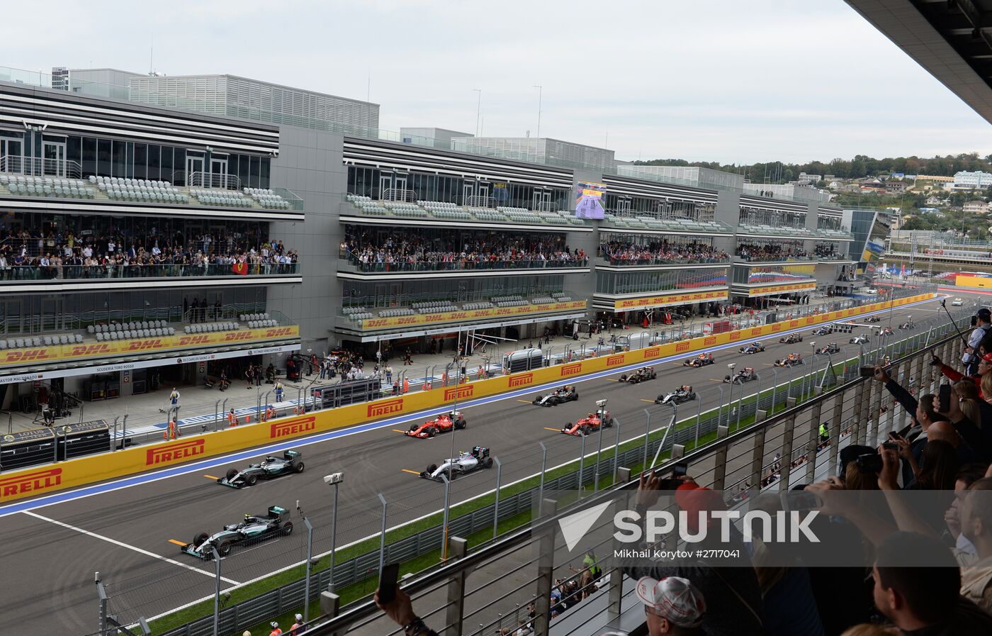 Car racing. 2015 Formula 1 Russian Grand Prix. Race