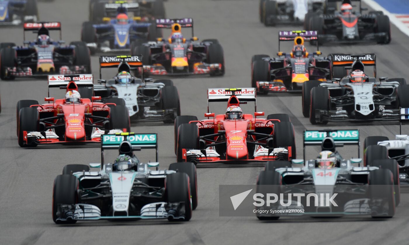 Car racing. 2015 Formula 1 Russian Grand Prix. Race