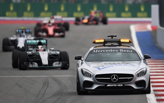 Car racing. 2015 Formula 1 Russian Grand Prix. Race