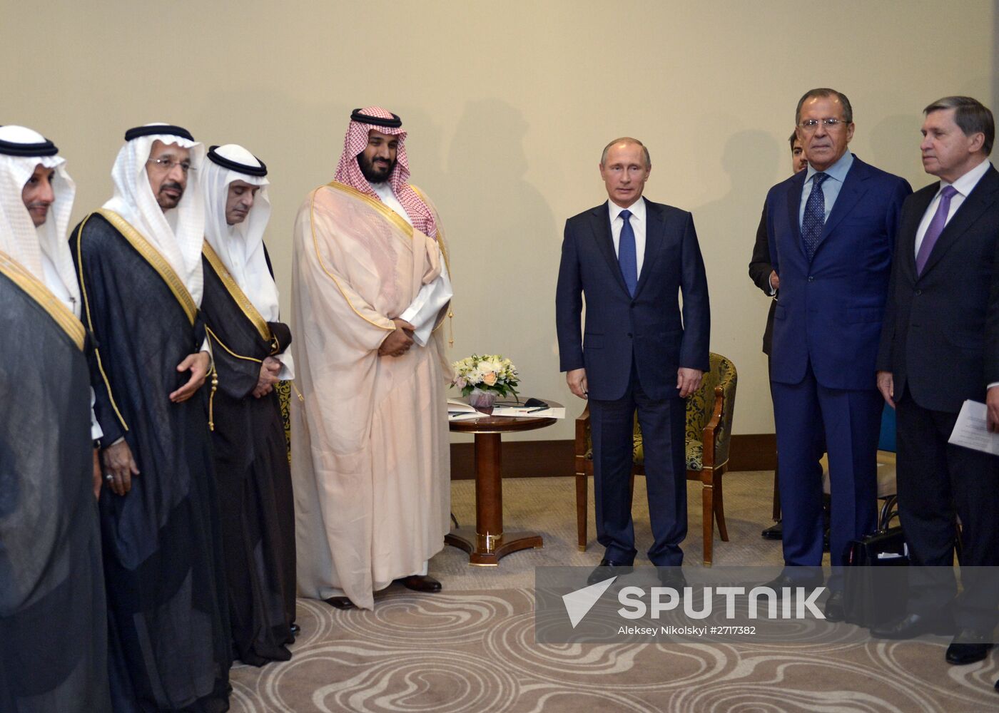 Vladimir Putin meets with Deputy Crown Prince and Defence Minister of Saudi Arabia Mohammad bin Salman Al Saud