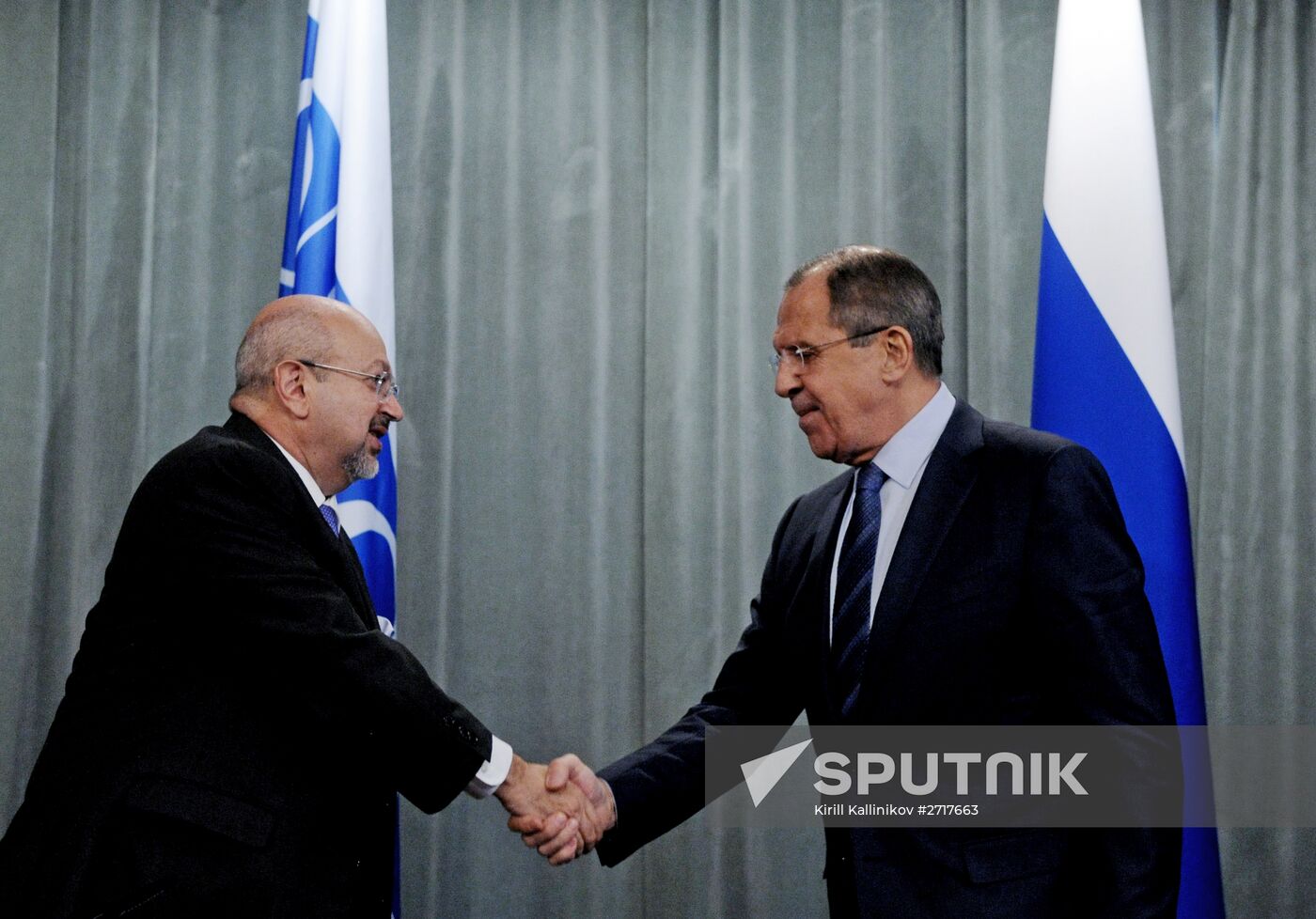 Russian Foreign Minister Sergei Lavrov meets with OSCE Secretary General Lamberto Zannier