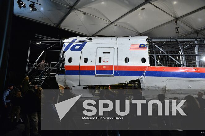 Presenting the final report on the Malaysia Airlines MH17 crash in eastern Ukraine on July 17, 2014, at the Gilze-Rijen Air Base in the Netherlands. Location: Netherlands. Author: Maksim Blinov/Sputnik. Dutch Safety Board releases report on Malaysia Airlines Flight MH17 crash