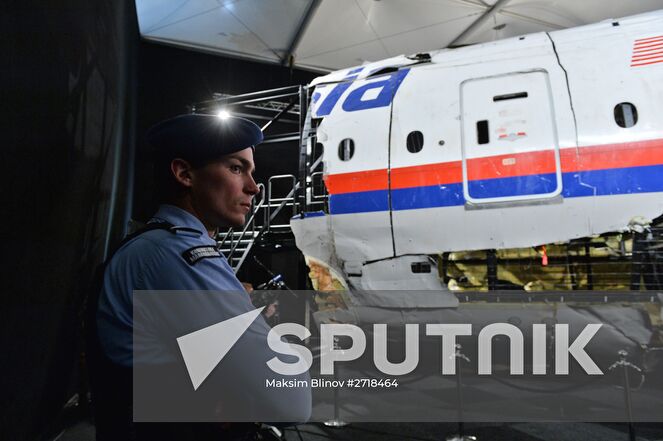 Presenting the final report on the Malaysia Airlines MH17 crash in eastern Ukraine on July 17, 2014, at the Gilze-Rijen Air Base in the Netherlands. Location: Netherlands. Author: Maksim Blinov/Sputnik. Dutch Safety Board releases report on Malaysia Airlines Flight MH17 crash