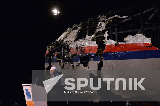 The Dutch Safety Board releases its final report into Malaysia Airlines Flight 17 disaster in Eastern Ukraine on July 17, 2014, at the Gilze-Rijen Air Base, Netherlands. Location: Netherlands. Author: Maksim Blinov. Dutch Safety Board releases report into Malaysia Airlines Flight 17 disaster