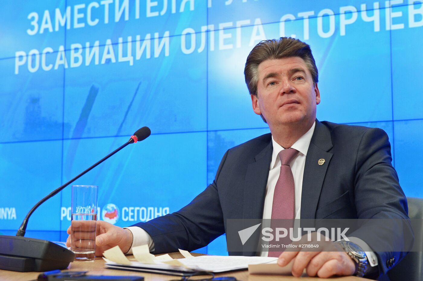 News conference with Deputy Head of the Federal Agency for Air Transport Oleg Storchevoi