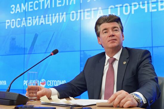 News conference with Deputy Head of the Federal Agency for Air Transport Oleg Storchevoi