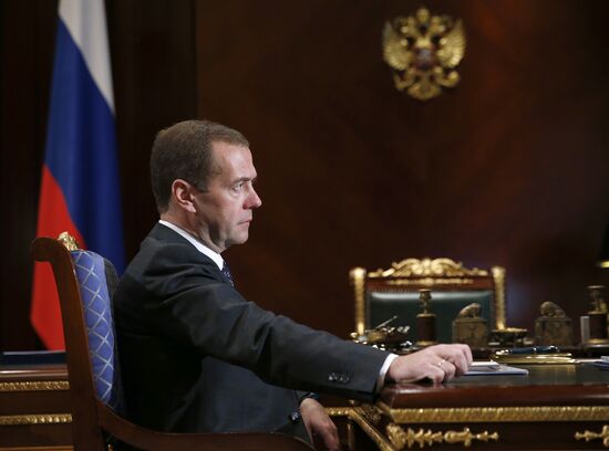 Prime Minister Dmitry Medvedev meets with FASO Head Mikhail Kotyukov