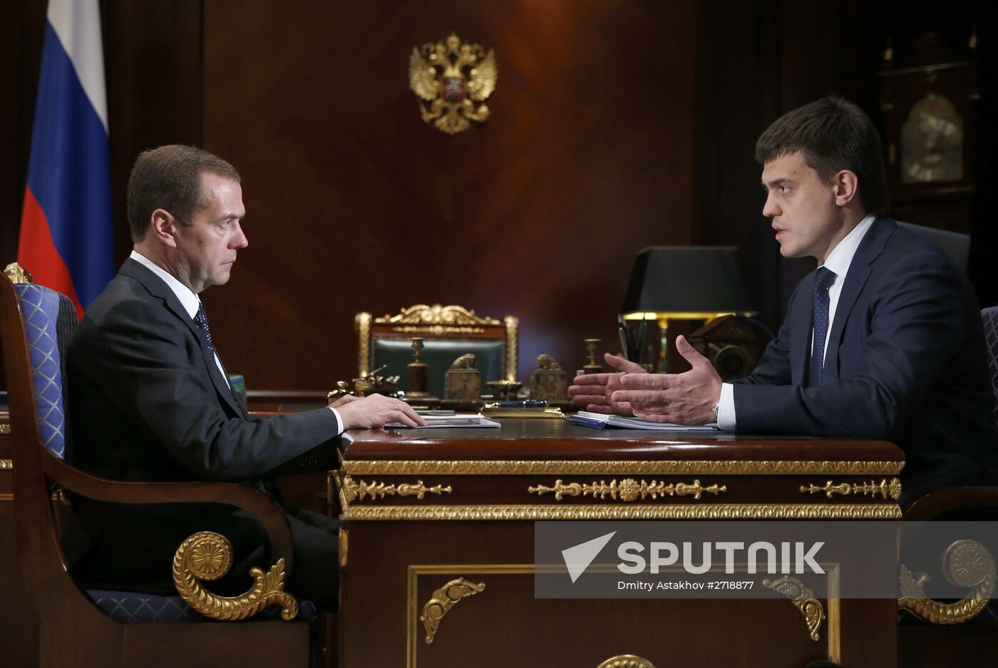 Prime Minister Dmitry Medvedev meets with FASO Head Mikhail Kotyukov