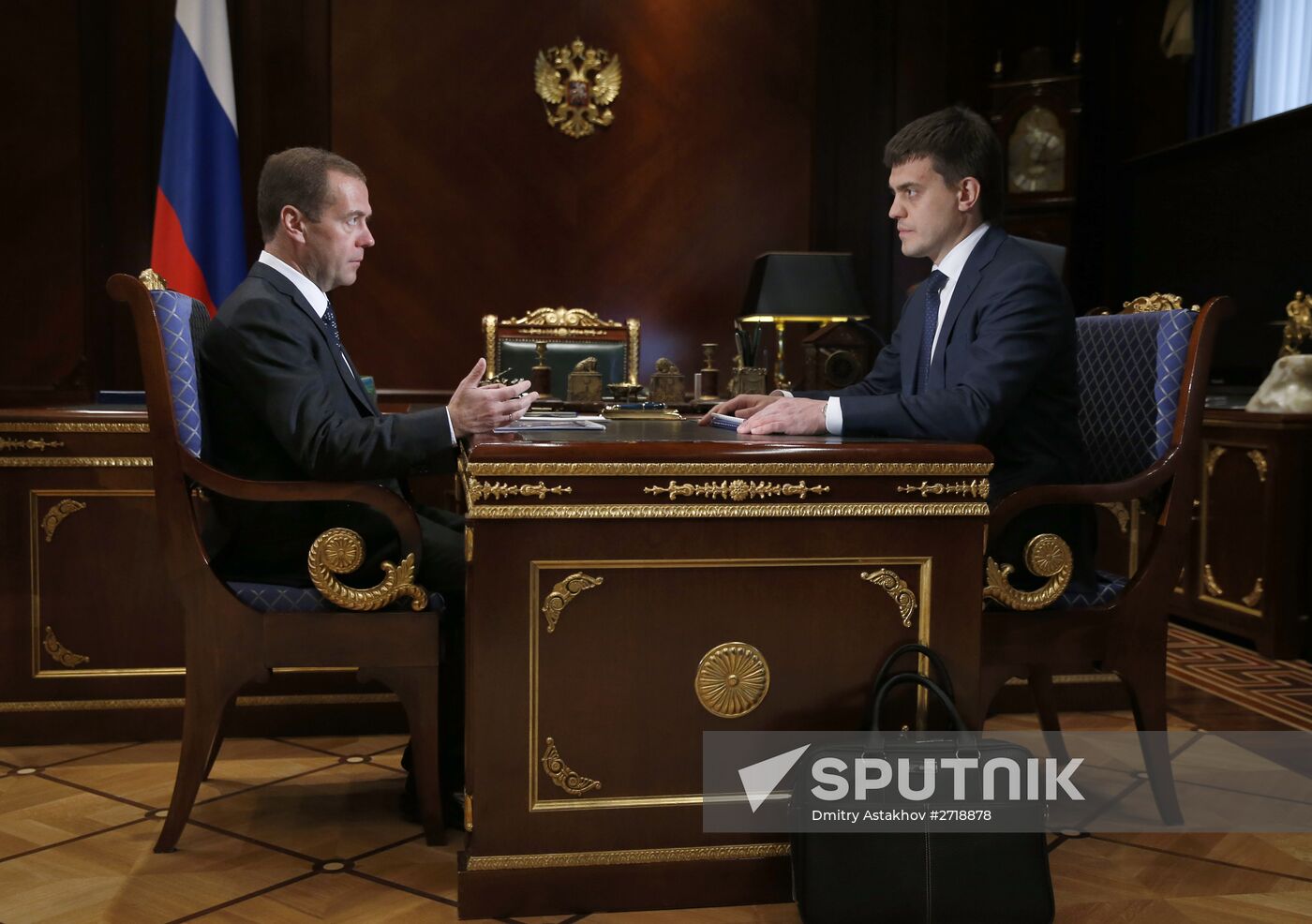 Prime Minister Dmitry Medvedev meets with FASO Head Mikhail Kotyukov