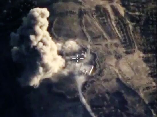 Russian Aerospace Forces conduct targeted air strikes on armored vehicles, fuel and lubrication materials storages