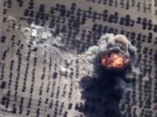 Russian Aerospace Forces conduct targeted air strikes on armored vehicles, fuel and lubrication materials storages