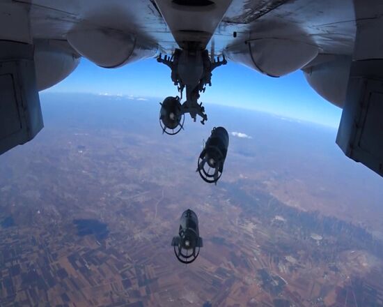Russian Aerospace Forces conduct pinpoint air strikes on armored vehicles, fuel and lubrication materials storages