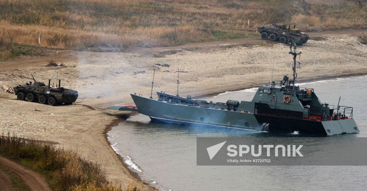 Pacific Fleet Marines Brigade holds exercise