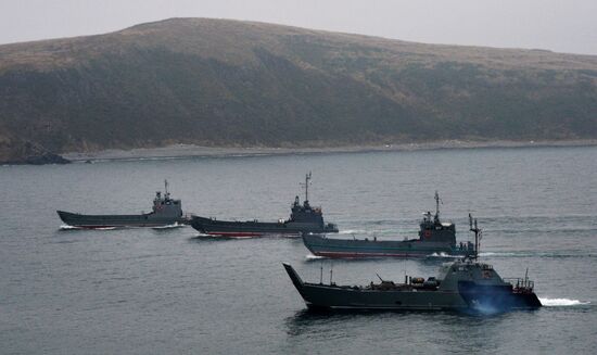 Pacific Fleet Marines Brigade holds exercise