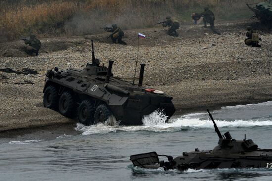 Pacific Fleet Marines Brigade holds exercise