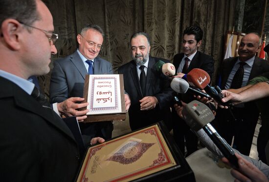 Meeting with representatives of Islamic clergy at Russian embassy in Syria